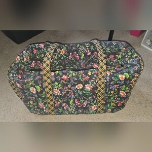 Big Floral Black Tote Bag